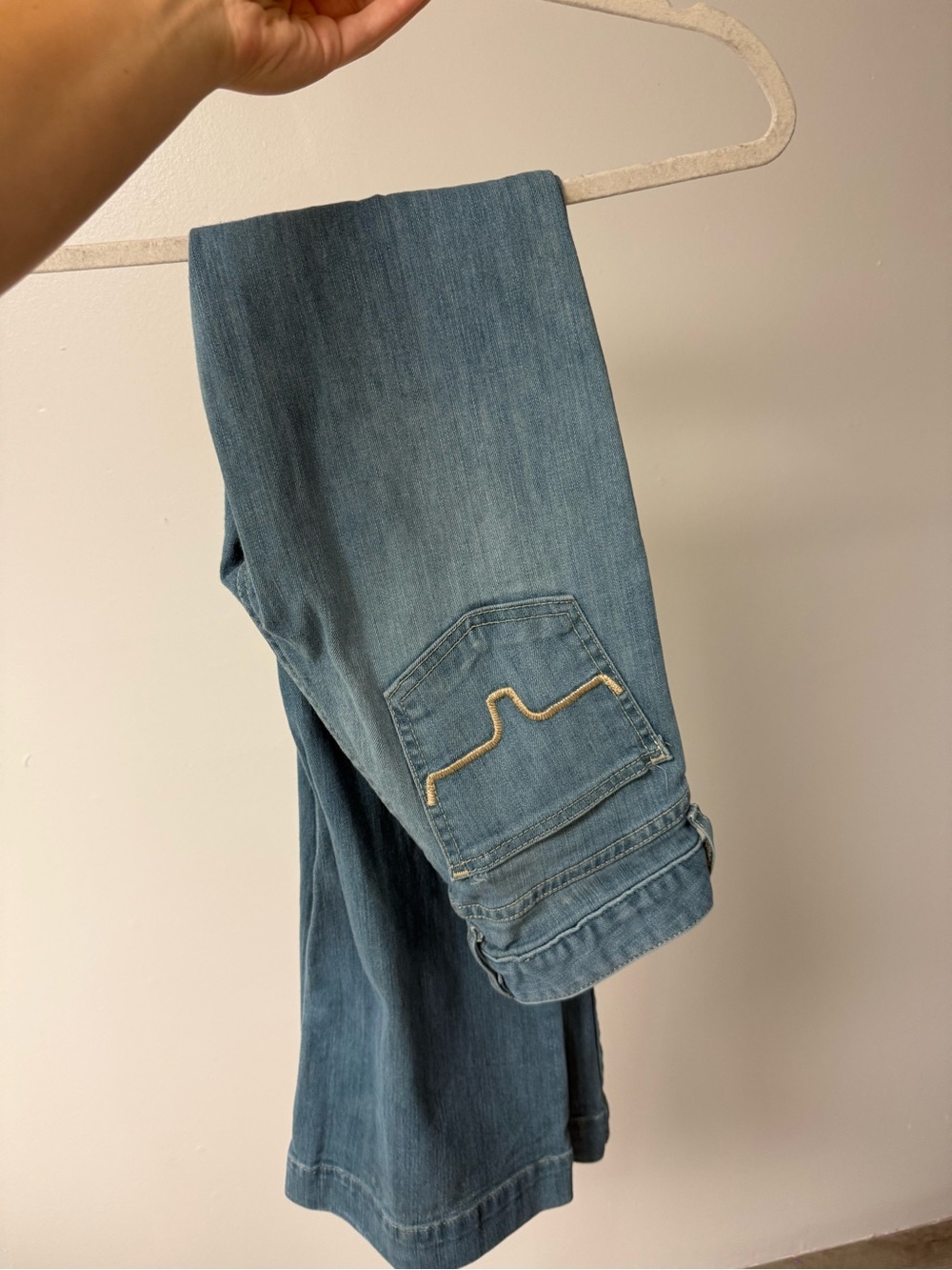Kimes Ranch Light Blue flare Jeans with Contrast Stitching